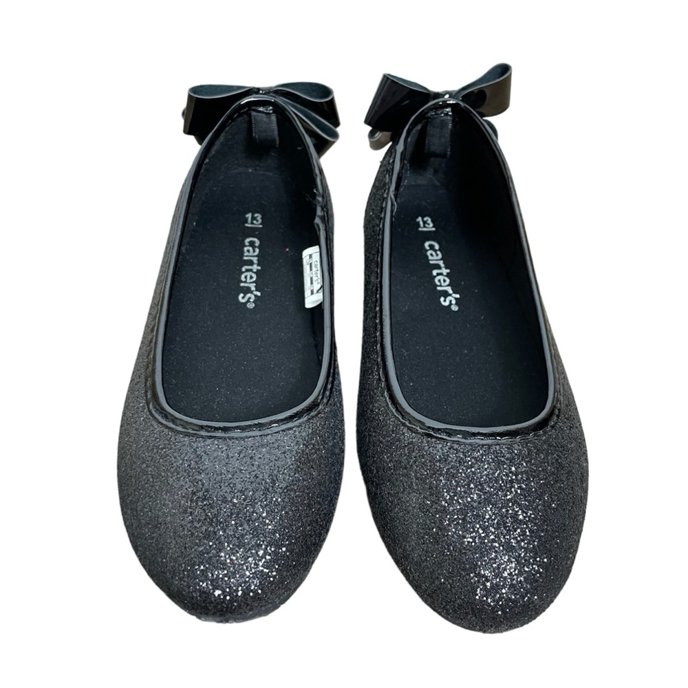 Carter's Black Sparkly Flats Shoes Size 13